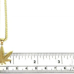 14K Gold Weed Pendant 10K Franco Chain Set 66363 - Image 5