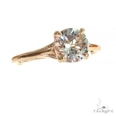 14K Gold White Topaz Solitaire Engagement Ring 66427 - Image 1