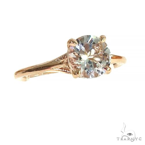 14K Gold White Topaz Solitaire Engagement Ring 66427 - Image 1