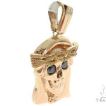 14K Prong Bezel Diamond Skull Pendant 61795 - Image 2