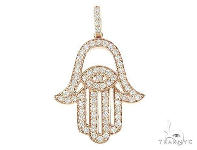 14K Gold Diamond Hamsa Pendant 65764 - Image 1