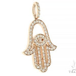 14K Gold Diamond Hamsa Pendant 65764 - Image 2