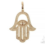 14K Gold Diamond Hamsa Pendant 65764 - Image 3