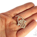 14K Gold Diamond Hamsa Pendant 65764 - Image 5