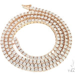 14K Rose Gold Diamond Tennis Chain 65081 - Image 3