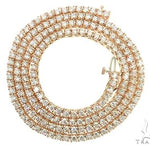 14K Rose Gold Diamond Tennis Chain 22 Inches 3mm   65884 - Image 3