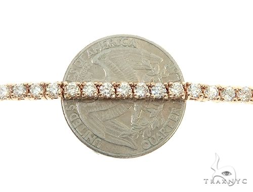 14K Rose Gold Diamond Tennis Chain 22 Inches 3mm   65884 - Image 5