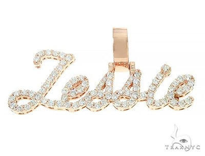 14K Rose Gold Jessie Diamond Name Pendant 65958 - Image 1