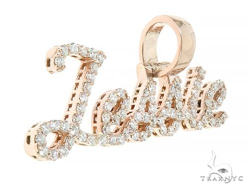 14K Rose Gold Jessie Diamond Name Pendant 65958 - Image 2
