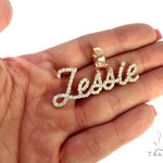 14K Rose Gold Jessie Diamond Name Pendant 65958 - Image 5