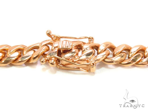 14K Rose Gold Solid Miami Cuban Link Chain 30 Inches 9mm   36150 - Image 4