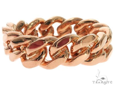 14K Rose Gold Miami Cuban Link Ring 63187 - Image 1