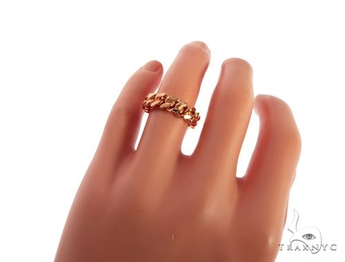14K Rose Gold Miami Cuban Link Ring 63187 - Image 3