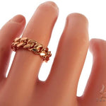14K Rose Gold Miami Cuban Link Ring 63187 - Image 4