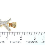 14K Gold Micro Pave Diamond Eagle Charm Pendant 63941 - Image 7