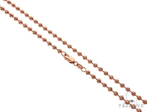 14K Rose Gold Moon Cut Chain 20 Inches 3mm   64607 - Image 3