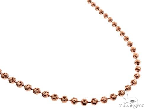 14K rose gold moon cut chain 26 inches long with 5mm links for men.