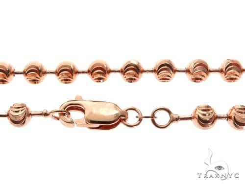 14K rose gold moon cut chain 26 inches long with 5mm links for men.