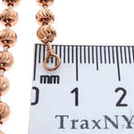 14K rose gold moon cut chain 26 inches long with 5mm links for men.