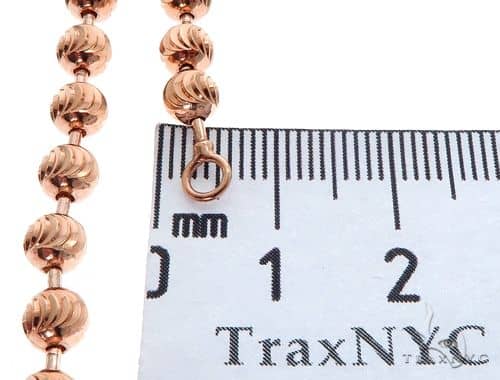 14K rose gold moon cut chain 26 inches long with 5mm links for men.