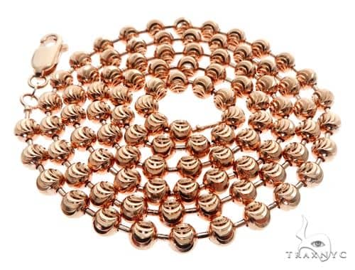 14K Rose Gold Moon Cut Chain 28 Inches 5mm   65887 - Image 4