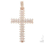 14K Rose Gold Prong Diamond Cross 65280 - Image 1