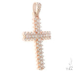 14K Rose Gold Prong Diamond Cross 65280 - Image 2