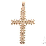 14K Rose Gold Prong Diamond Cross 65280 - Image 3
