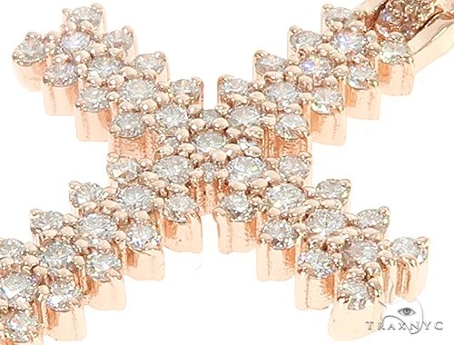 14K Rose Gold Prong Diamond Cross 65280 - Image 4