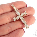 14K Rose Gold Prong Diamond Cross 65280 - Image 5