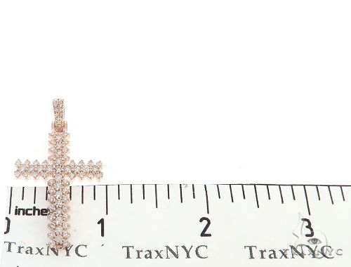14K Rose Gold Prong Diamond Cross, photo 6 of 7