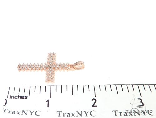 14K Rose Gold Prong Diamond Cross 65280 - Image 7