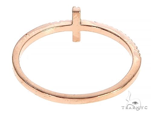 14K  Gold Prong Diamond Cross Ring 65306 - Image 6