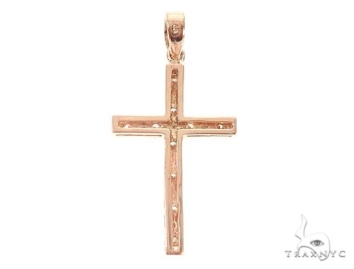 14K Gold Fancy Oval Round Cut Diamond Cross, photo 3 of 8