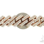 14K Rose Gold 2 Row Diamond Cuban Link Chain 22 Inches 16mm    65961 - Image 5