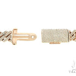 14K Rose Gold 2 Row Diamond Cuban Link Chain 22 Inches 16mm    65961 - Image 6