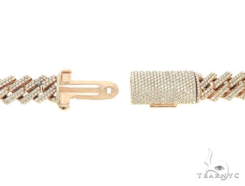 14K Rose Gold 2 Row Diamond Cuban Link Chain 22 Inches 16mm    65961 - Image 6