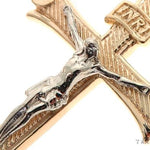 14K Solid Two Tone Gold Cross Crucifix 64659 - Image 5