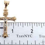 14K Solid Two Tone Gold Cross Crucifix 64659 - Image 7