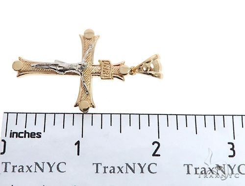 14K Solid Two Tone Gold Cross Crucifix, photo 10 of 10