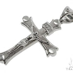 14K Solid White Gold Cross Crucifix 64657 - Image 4