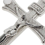 14K Solid White Gold Cross Crucifix 64657 - Image 5
