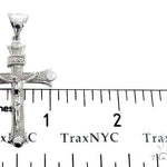 14K Solid White Gold Cross Crucifix 64657 - Image 7