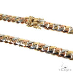 14k Three-Tone Gold Solid Miami Cuban Chain 24 Inches 8.2mm 67721 - Image 2