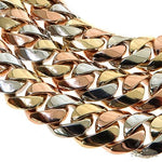 14k Three-Tone Gold Solid Miami Cuban Chain 24 Inches 8.2mm 67721 - Image 4