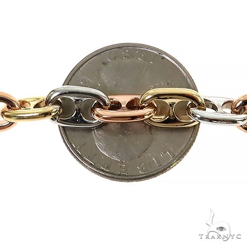 14k Three-color Gold Solid Anchor Link Chain 24 Inches 7.2mm 67398 - Image 4