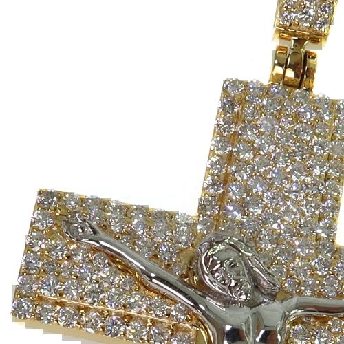 14K Two Tone Diamond Crucifix 68128 - Image 2