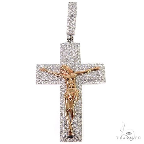 14K Two Tone Diamond Crucifix 68129 - Image 1