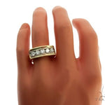 14K Two Tone Gold Channel Diamond Five Stone Ring 61772 - Image 7