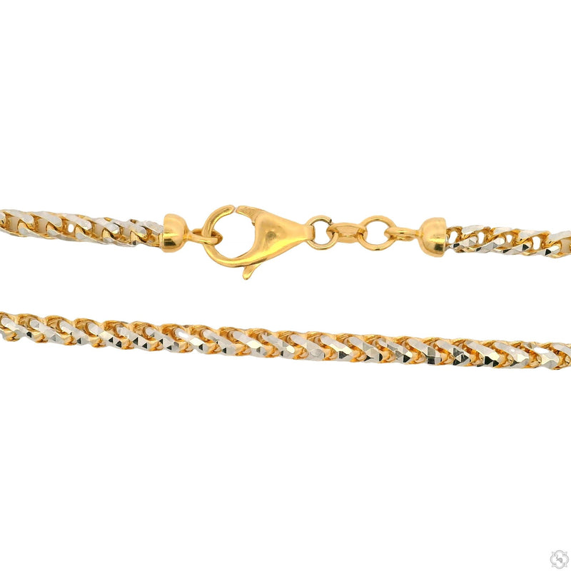 14K Two Tone Gold Diamond Cut Franco Chain 70319 - Image 4
